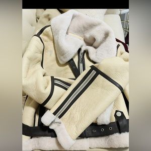 New with tag BLUE DUCK Shearling Moto Jacket Size S
